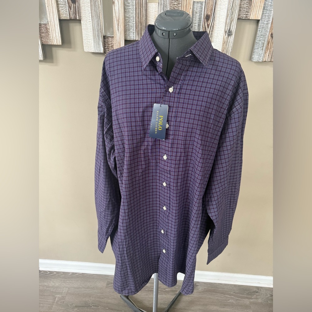 Polo by Ralph Lauren Men's Purple Plaid Shirt Size 2XB NWT